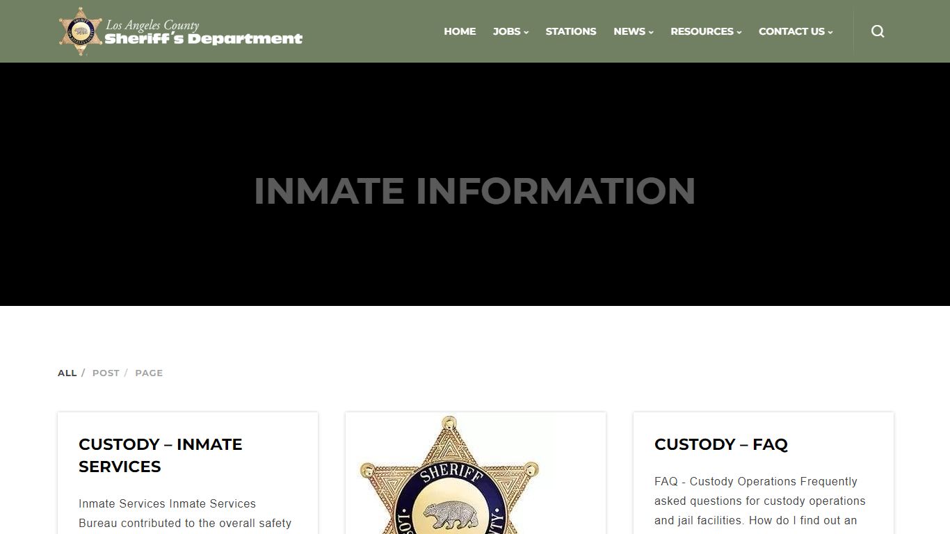 inmate information - Los Angeles County Sheriff's Department